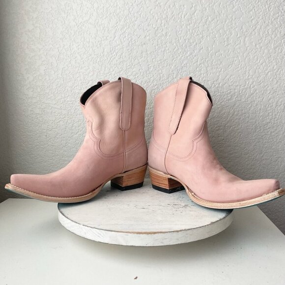 Lane EMMA JANE Womens Cowboy Bootie 9 Western Pink Cowgirl Short Ankle Boots - Picture 7 of 11
